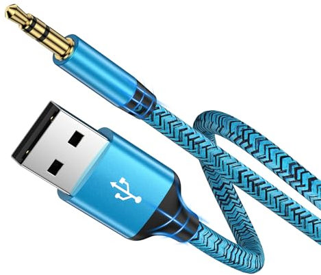 USB A to 3.5mm Audio Cable 3FT, USB A to 3.5mm Aux Cord Compatible with Laptop PC PS5/4, Windows 10/8.1/8/7/Vista/XP, Mac OS X, Linux, Google Chromebook, Windows Surface 3 Pro, Headphone Speaker