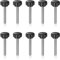 KINHARD 10 Pièces Vis Thumbscrew, M8 × 60 Vis Moletées Filetées à Tête, Tête Ronde Vis de Serrage, Diamètre de Tête 22 mm, Vis à Main Noires pour Meubles, Instruments