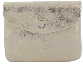 flora & co Porte-Monnaie Cartes Similicuir Suédé Brillant - Portefeuille Pochette à Magnétique Tout-en-Un Taille Petite - Pratique Léger - Or Clair