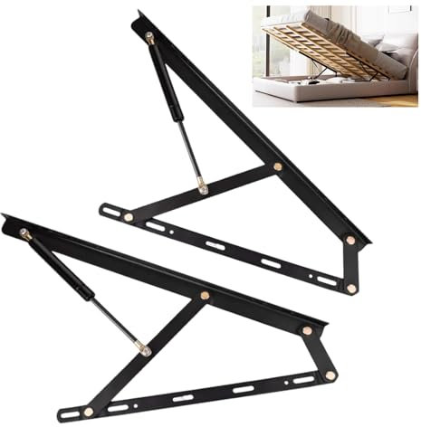 Cerniere con Molla a Gas Per Box Letto Pesanti, Alza Rete Letto Matrimonial, Set di Cerniere Per Telaio Letto con Contenitore Sollevabile, Supporti di Sollevamento con Ammortizzatore a Gas, Durevole(6