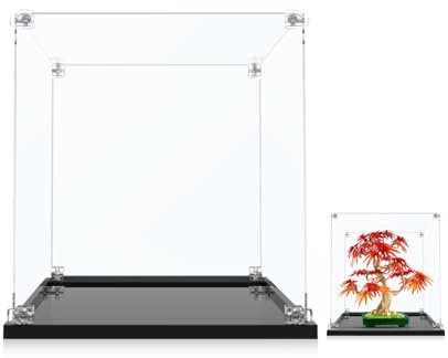 ICUANUTY Acryl-Vitrine für Lego Botanicals Japanischer Roter Ahorn – Bonsai-Baum 10348 – Staubdichte Aufbewahrung, Größe: 30X25X30cm (Nur Display Case, Keine für Lego-Steine inbegriffen)