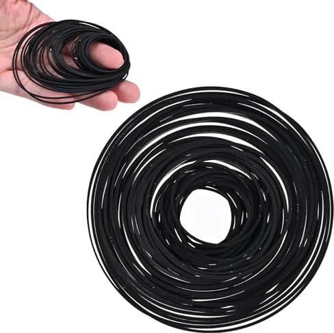 50 Pcs Recorder Rubber Belts for Cassette Player Repair, Maintenance Tape Machine Rubber Belt, Turntable Belt Replacement, 40-135mm Mix Flat Cassette Belts for DVD CD LD VCR Drives, 1mm Width