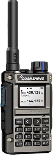 QUANSHENG UV-K1(8) Walkie Talkie Handheld Ham Radio, 1400mAh High Capacity Battery, 50-600MHz Full Band Receive, Air Band, One-Touch Frequency Matching, Wireless Cloning, NOAA