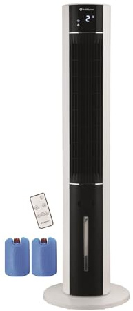 Rediffusion ArcticBreeze 38 Digital Tower Air Cooler: 3-in-1 Fan, Evaporative, Ice-Boost Cooling, 3 Speed, 3 Modes, 50° Oscillation, 12HR, Portable, Remote & Touch, Fragrance Boost, White – REDAC03WT