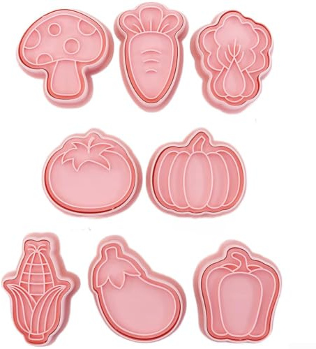 ComfyHarbor Lot de 8 emporte-pièces en plastique alimentaire pour fondant et biscuits, décoration - Rose