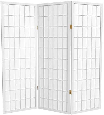 Oriental Furniture Shoji Paravent für Fenster, 1,2 m, Weiß, 3 Paneele