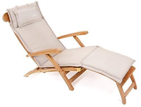 ROG garden-line AU84: Auflage FÜR DECKCHAIR 186 x 45 cm - Natur Creme