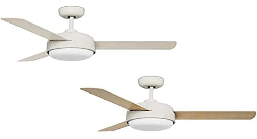 FORLIGHT VENTILADOR KLAR 2 X E27 40 BLANCO ROTO - 220-240VAC/50-60Hz - Acero, Cristal - 2xE27 40 lm - NO BULB