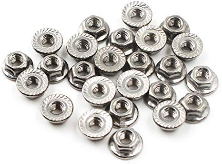 M10 Tuerca de brida Tuerca de bloqueo hexagonal de brida de acero inoxidable 304 (paquete de 25)