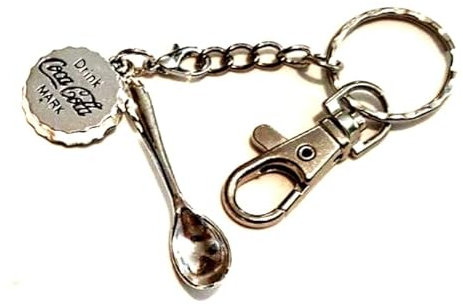 Starfish Records Detachable 'Coca Cola' Spoon Keyring Snuff Sniff Snorting Powder Peace Gift Bag Coke