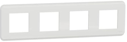 Schneider Electric NU400818 Unica Pro - plaque de finition - Blanc - 4 postes