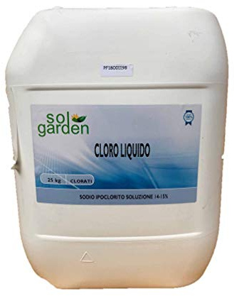 CLORO LIQUIDO Ipoclorito di sodio per piscina 14/15% solgarden kg 25