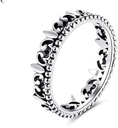 Kronenringe 925 Sterling Silber Damen Vintage Ring Tiara King Crown, 7