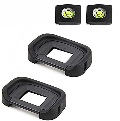 ULBTER 80D Augenmuschel Okular Sucher EB für Canon EOS 90D/80D/70D/60D/50D/40D/20D/5D Mark II/5D Mark I/6D Mark II/6D Mark I Kamera Ersetzt EB Okular, Okularmuschel & Blitzschuhabdeckung-(2+2 Stück)