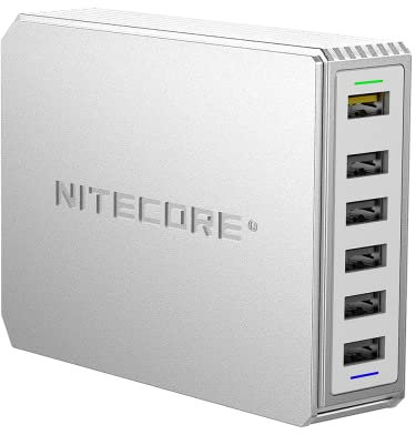 Nitecore UA66Q: 6 Port USB Desktop Adapter, Schwarz