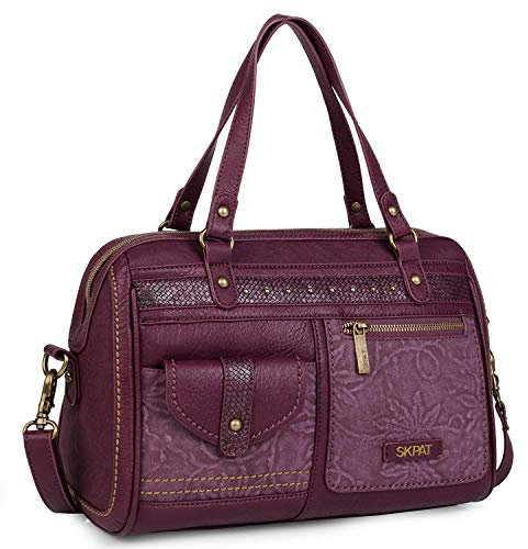 SKPAT - Handtasche Damen Umhängetasche - Handtaschen Damen Mittelgross mit verstellbarem riemen - Umhängetasche Damen hergestellt aus hochwertigem material - Dauerhaft Damen-Umhãngetaschen 304, Granat