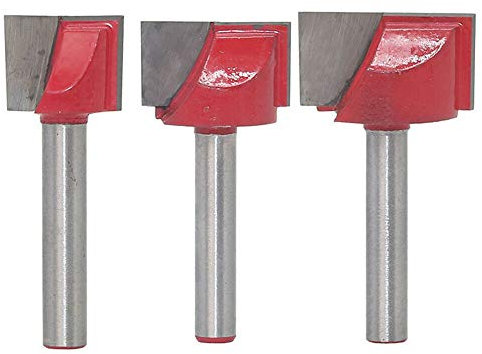 3 pezzi 6 mm Stecca di router di pulizia per fondo gambo dritto, piano di taglio per fessure inferiori, tagliere per utensili da taglio per la lavorazione del legno, 6 x 10 mm + 6 x 13 mm + 6 x 16 mm.