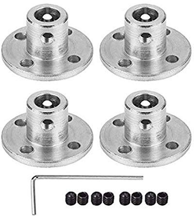 4 flange di accoppiamento, modello con guida rigida, 6 mm, raccordi per albero/asse, per fai da te e motori di modellini radiocomandati