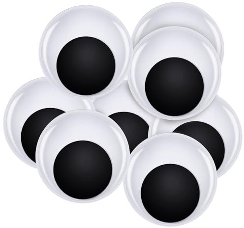 TOAOB 8 Piezas 75 mm Grande Tamaños Adhesivos Ojos Móviles Negros de Plástico Autoadhesivo Utilizados para Manualidades de Scrapbooking Accesorios
