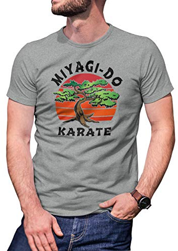 Miyaga Do Inspired By Cobra Kai T-Shirt Maglietta Grigio Per Uomo Size XL