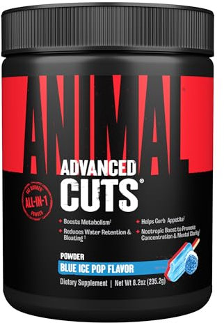 Universal Nutrition ANIMAL CUTS Pulver (Ice Pop) Diät- & Definitionssupplement zum Gewichtsmanagement - regt Stoffwechsel an & reduziert Wassereinlagerungen, mit Koffein & Tyrosin, 42 Portionen