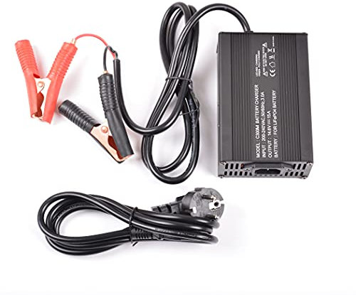 AFTERTECH Chargeur 12 V (14,6 V) 15 A pour Batteries LifePo4 Lithium Fer Foncé Pile H2E1