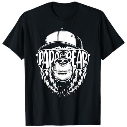 Grandfather Grandpa Son Daughter Children Gift T-Shirt Vatertag Schwarz Small Classic Fit Cartoon Bär Family T-Shirt Männer