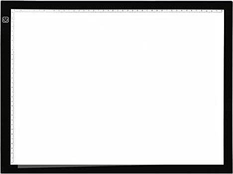 Lichtpad Leuchtkasten Ultradünnes Tracing Pad für Xray Artcraft Tattoo Aquarell Kopie Quilten Diamantmalerei mit Clips und zertifiziertem Adapter