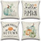 Artscope 4 Stück Kissenbezüge 45x45cm Herbst-Thema Kissenbezug Kürbis Dekokissen Kissenhülle Wurfkissenbezug Couchkissen Fallkissen für Sofa Auto Schlafzimmer