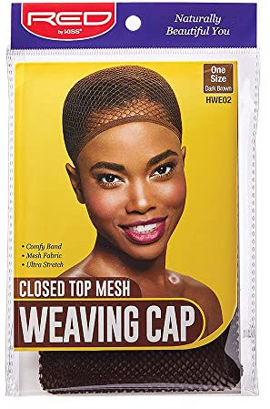 Red Closed Top Mesh Weaving Cap Dark Brown, Dark Brown, One size