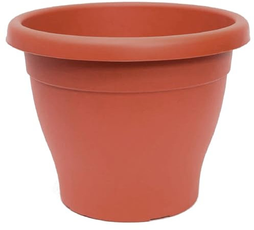 AC - Maceta Mediterránea - Plástico Resistente - Ideal para el Hogar, Plantas, Jardín, Decoración. - Cuidado de Plantas - Forma Redonda - Ø 40 cm - Color Marrón