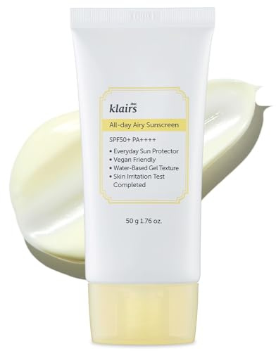 [DearKlairs] All Day Airy Sunscreen SPF 50+ PA+++++, No White Cast, Essential Oil-Free, Non-Sticky, Non-Comedogenic, Easy to Wash, No Eye Irritation
