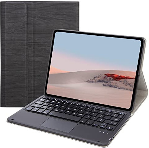 Tastiera Per Microsoft Surface Go, Rimovibile Magnetica Sottile Pelle Cover Surface Go 3 2021 / Go 2 Custodia Con Tastiera Bluetooth Wireless Keyboard con Trackpad (Nero)