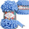 Alize 5x 100g Puffy Fine türkische Wolle Super Bulky Chenillegarn Babywolle Handstrickgarn ohne Nadel zum häkeln weiches Chenille-Garn XXL-Knäuel für Amigurumi (Blue | 112)