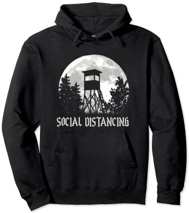 Ansitzjagd Jäger Jägerin Jagd Ansitz Kanzel bei Vollmond Pullover Hoodie