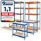KARAT schwerlastregal - Steckregal, Kellerregal, Lagerregal, Werkbank - Traglast bis 1250 kg - Schnelle Montage & Standsicher (Blau, 220 x 120 x 60 cm)