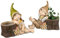 formano Sommerkinder Gartenfiguren mit Blumenkübel sitzend 33 cm hoch im 2er Set Felix und Suse 739