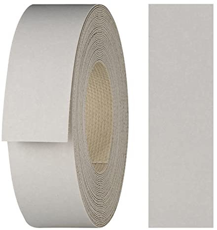 haggiy Kantenumleimer aus Melamin mit Schmelzkleber, 21 mm x 5 m | Umleimer zum Aufbügeln f. Regalbretter & Platten | Kantenband - Dekor: Grau-hell
