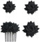 SUNTRADE 4 Stück Frauen Rose Haarnadel, Braut Rose Brosche Haarspange Hochzeit Floral Clips für Frauen Mädchen Party Hochzeit (Schwarz)