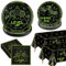Video Game Party Decorations - Green Gaming Birthday Decorations Includes Game On Plates, Napkins, Tablecloth for Boys Level Up Birthday Decorations Game On Party Supplies, Serve 40