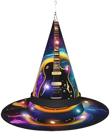 BrUgui LED-Hexenhut, Partyhut mit bunten Lichtern und einzigartigem klappbarem Halloween-Design