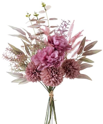 KIRIFLY Kunstblumen Künstliche Pflanzen Blumen Deko Seidenblumen Hortensien Blumenarrangements Kernstück Hochzeit Blumenstrauß(Rosa)