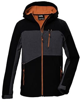 killtec Jungen Softshelljacke/Outdoorjacke mit Kapuze KOW 367 BYS SFTSHLL JCKT, schwarz, 164, 42198-000