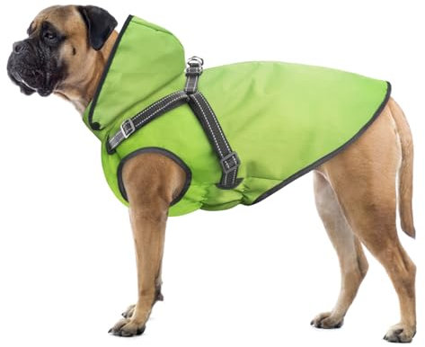 Mosucoirl Hunde Regenmantel Wasserdichter Hunde Kapuzenpullover Reflektierender Hunde Regenmantel mit Kapuze Verstellbare Regenjacke für kleine Mittelgroße und große Hunde und Welpen