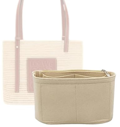 LinerLink Taschen-Organizer für Loewe kleine quadratische Korbtasche (26,5 x 20,5 x 10 cm (L x H x T), handgefertigter Tascheneinsatz, 2 mm Filztascheneinsatz, Damenhandtaschenformer (Stil B)