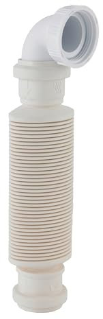 Balterley Bathroom Waste Trap for Furniture Basins, Basin Waste Trap for Furniture Basin and Bathroom Washbasin, Flexible Traps for Sink Wastes - 54 x 252 x 54mm (White)