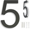Numeri civici Ywonoby - Numeri civici grandi in acciaio inox spazzolato, numeri di porta, targa indirizzo - Numeri civici moderni galleggianti grigio nero-10 pollici 254mm altezza - numero 5