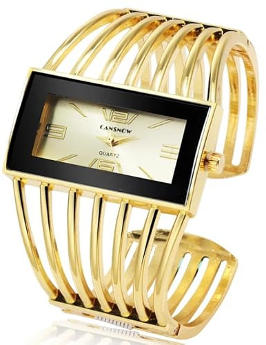 Spangenuhr Damen - Stilvolle Goldene Armbanduhr | Elegante Damenuhr