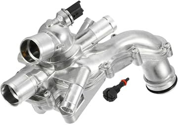Partuto No.11537534521 Engine Coolant Thermostat Housing Assembly for Mini Cooper 2007-2013 / Inner Water Pump Thermostat/Durable Aluminum / 1Pc Silver Tone Replacement