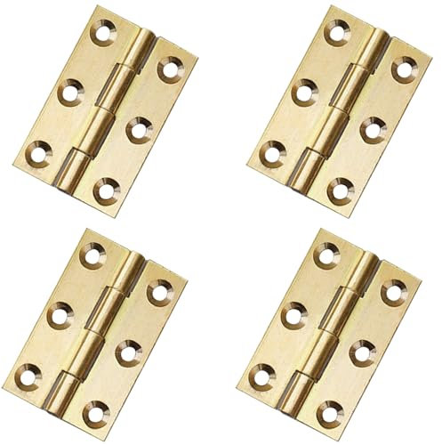Globellapro Brass Door Hinges, 4 Pcs, 2.5 Inch Heavy Duty, Folding, for Doors, Windows, Drawers